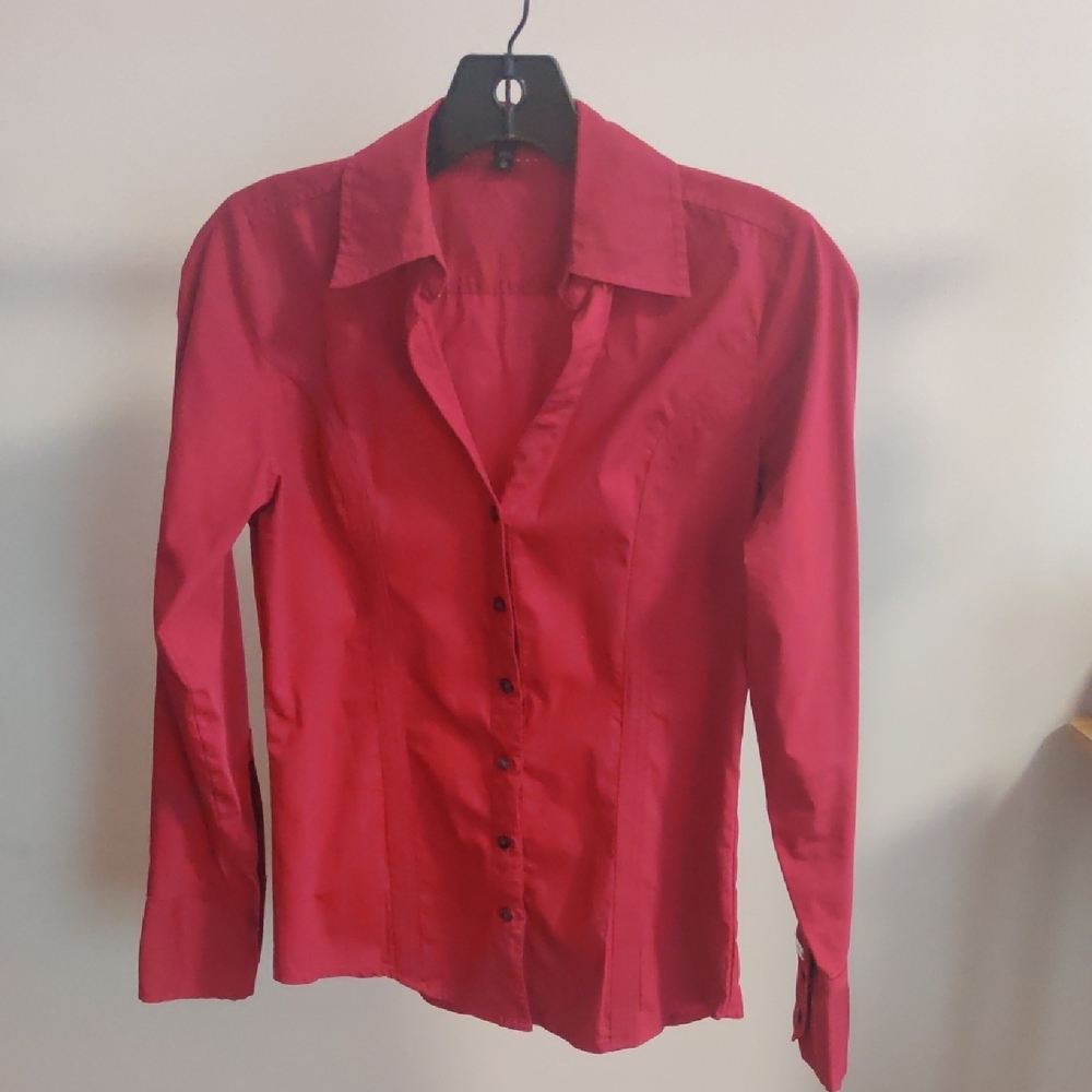Express Red Button-Down Shirt